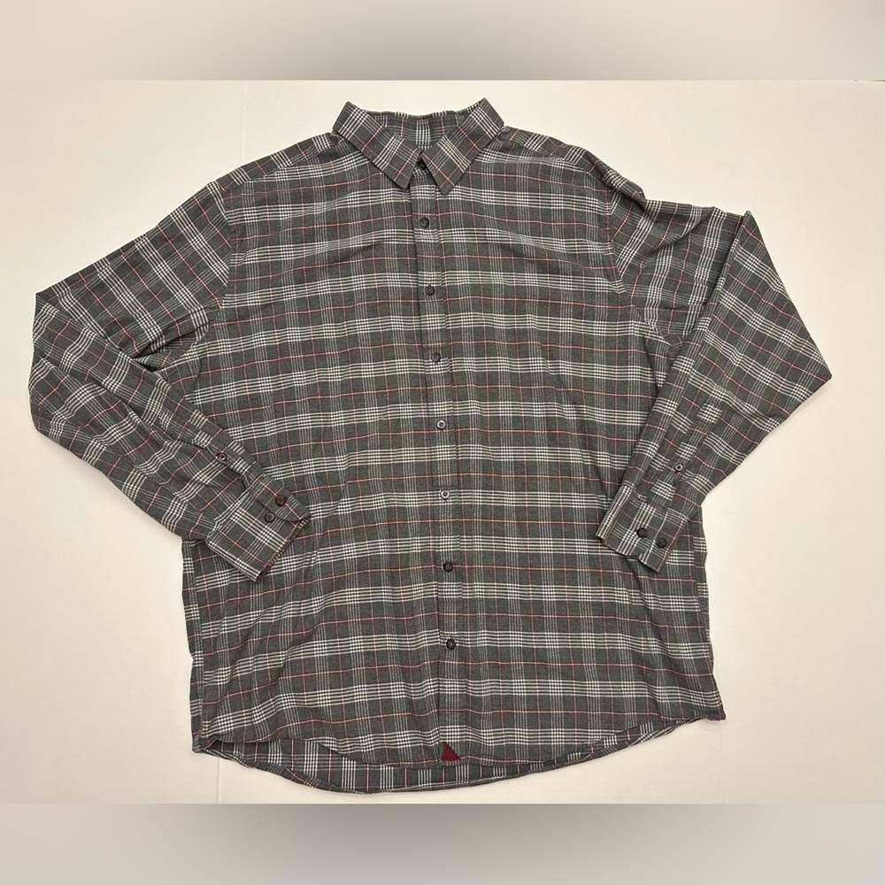 UNTUCKit Shirt Men XXL Tall Plaid Button Up Flannel Gray Long Sleeve 100% Cotton